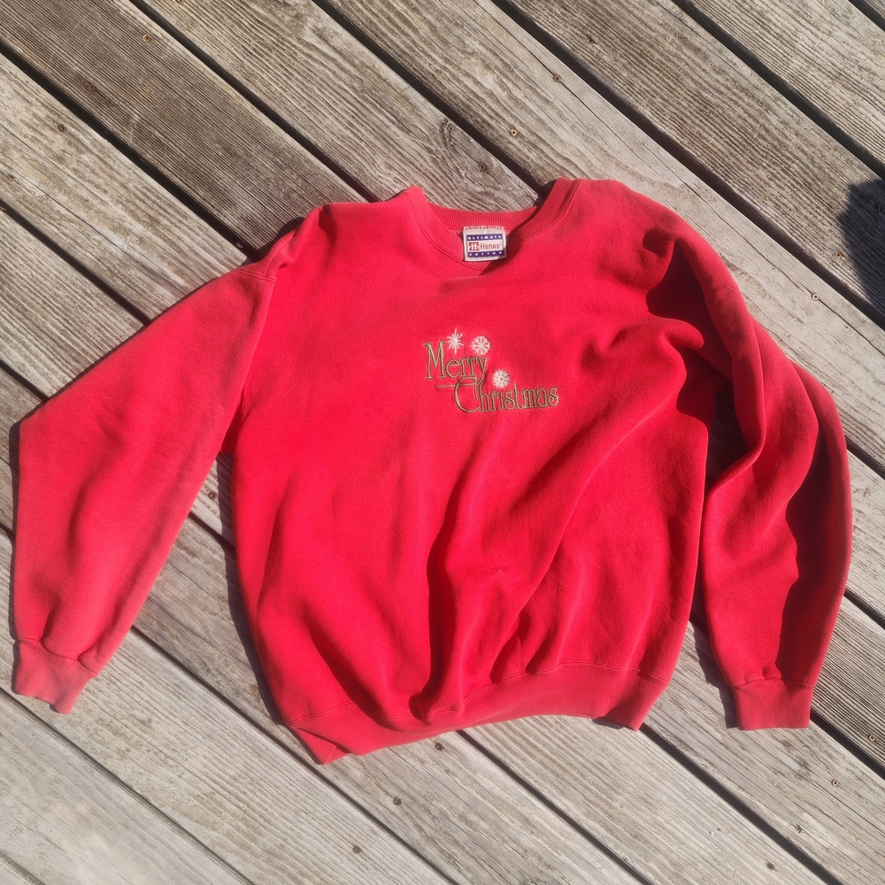 Vintage Hanes Festive Red Crew Neck Sweater